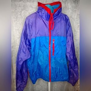 Vintage OshKosh B'Gosh Size L Color Block Windbreaker Jacket Full Zip 90s